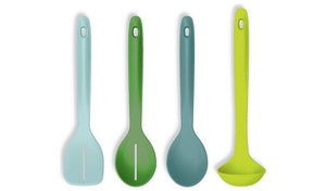 Multicoloured 4-Piece Cooking Utensil Set with Heat-Resistant Nylon Handles