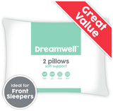 Dreamwell Soft Support Front Pillow 2 pack - British product