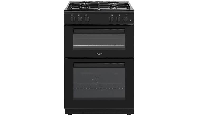 Bush 60cm twin cavity gas cooker in black - British product