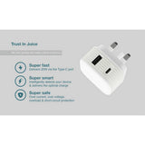 Juice Dual Port 20W PD Charger White - British product