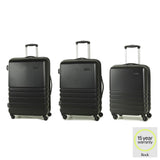 Costco UK Rock Byron 3 Piece Hardside Luggage Set Black Cabin Medium Large- Buy online at McGrocer