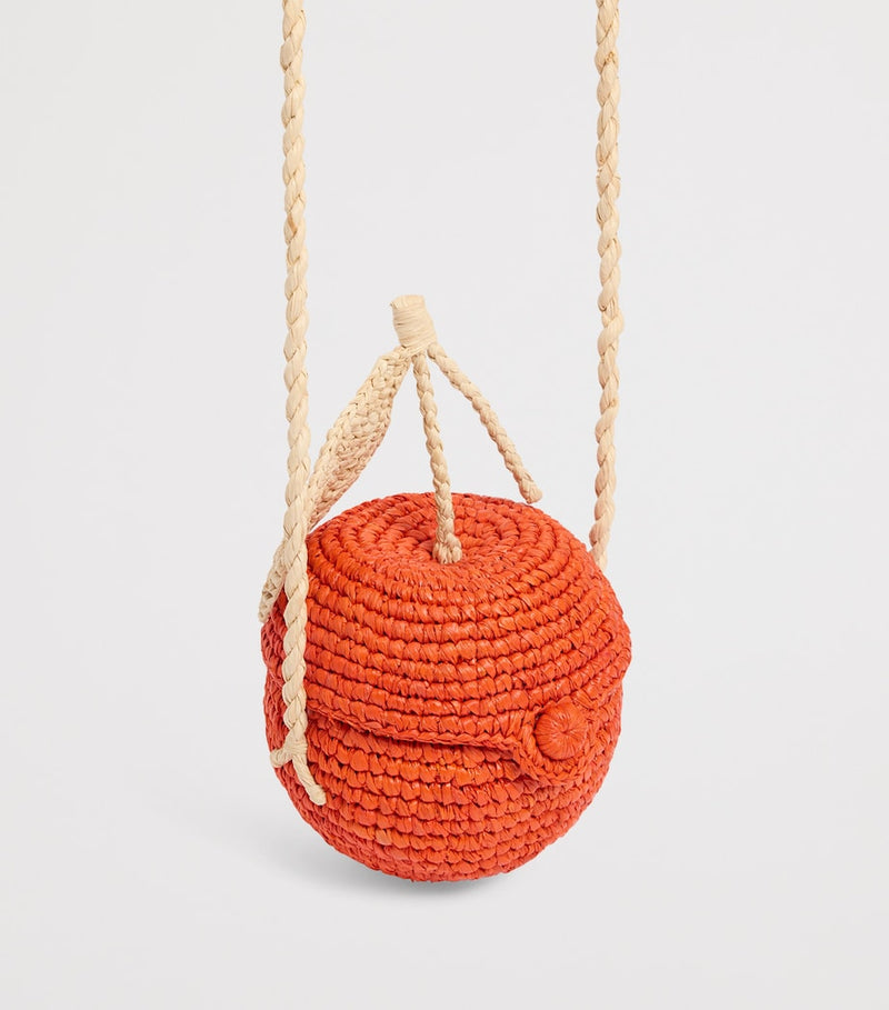 Bonpoint orange raffia cross-body bag, UK version