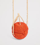 Bonpoint orange raffia cross-body bag, UK version