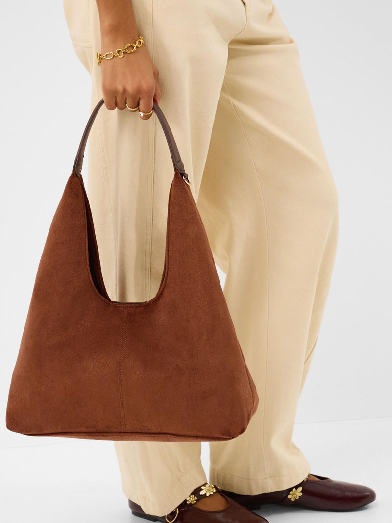 Accessorize brown faux suede shoulder bag - British product