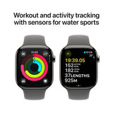 Apple Watch Series 10 46mm natural titanium case stone grey sports band (British brand)