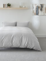 Next Grey Easy Care Polycotton Plain Duvet Cover and Pillowcase Set- Buy online at McGrocer