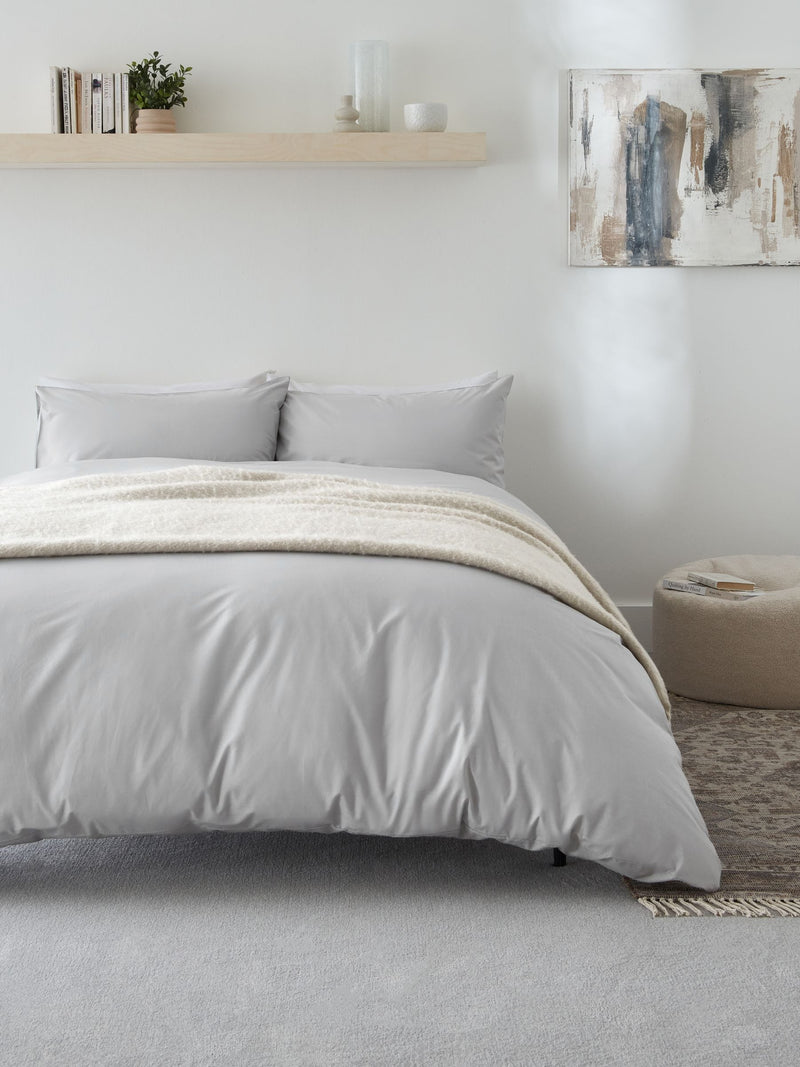 Grey duvet cover and pillowcase set, UK version