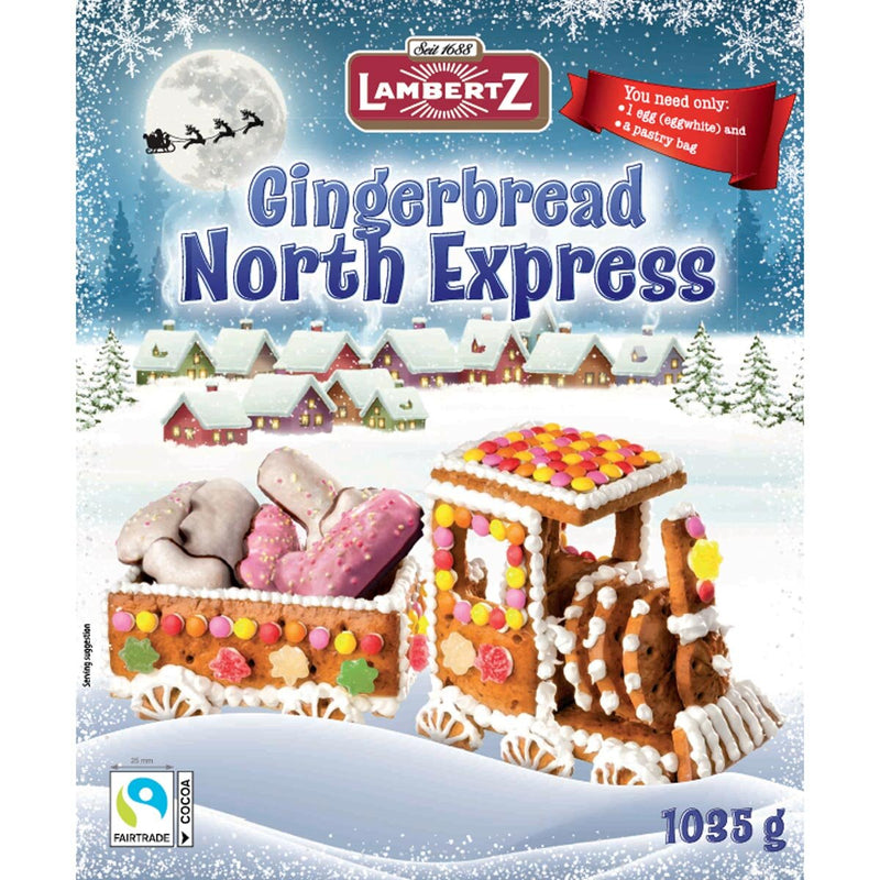 Lambertz gingerbread cottage and train baking kit 1.935kg, UK version