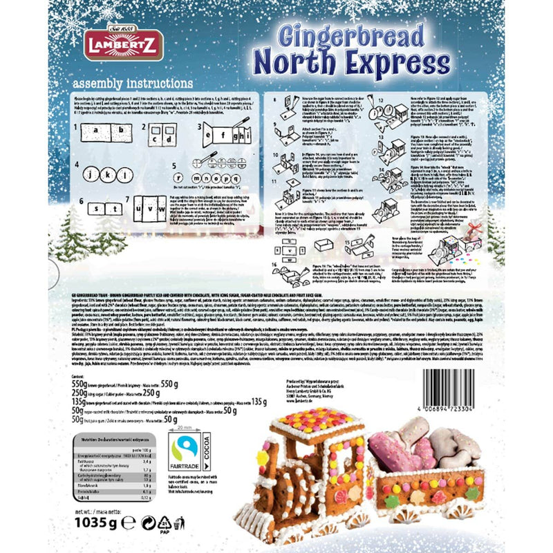 Lambertz gingerbread cottage and train baking kit 1.935kg, UK version
