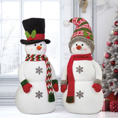 Costco UK Soft Sculpture Snowman Choice of 2 Styles Christmas Decoration 3.9ft- Buy online at McGrocer