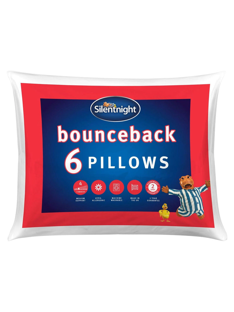 Silentnight Bounceback Medium pillows 6 pack (British brand)