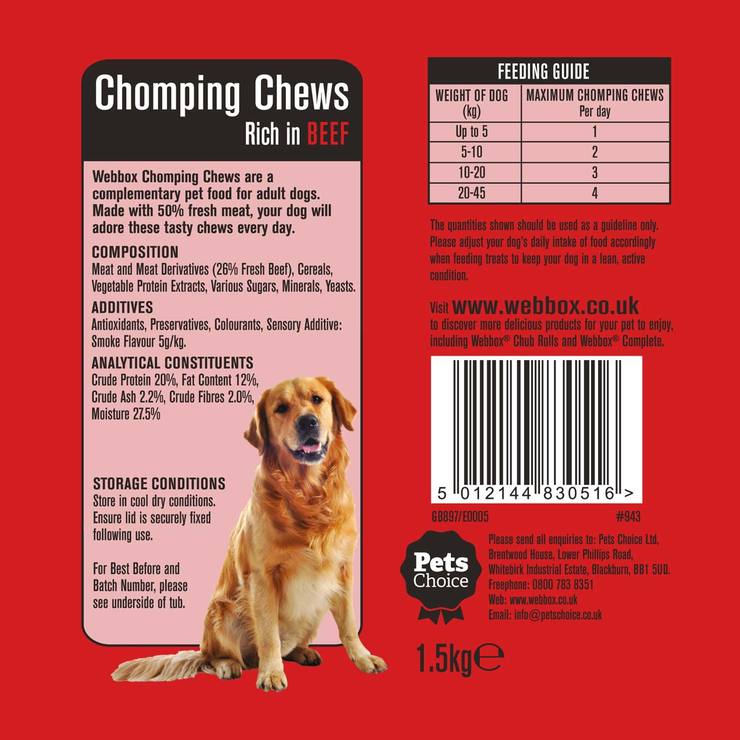 Webbox Meaty Chomping Chews 1.5kg (British brand)