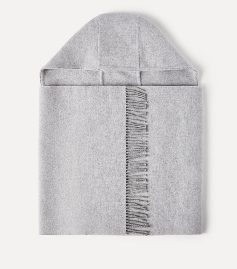 Brunello Cucinelli wool-cashmere hooded scarf 50x240cm (British brand)