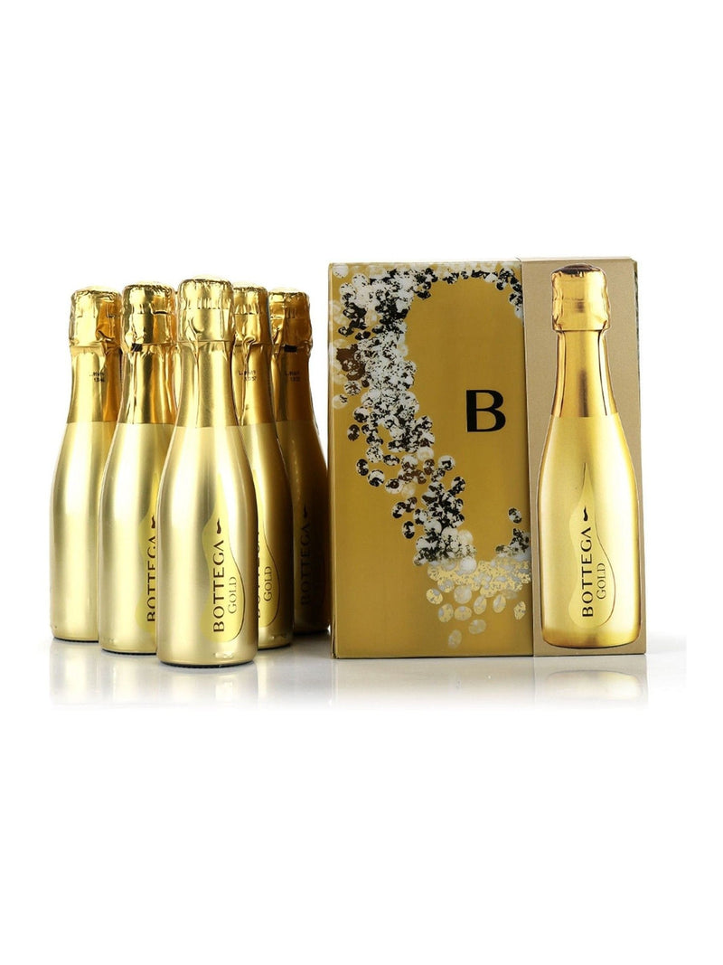 Bottega Mini Gold Prosecco gift set 6 x 200ml bottles, UK version
