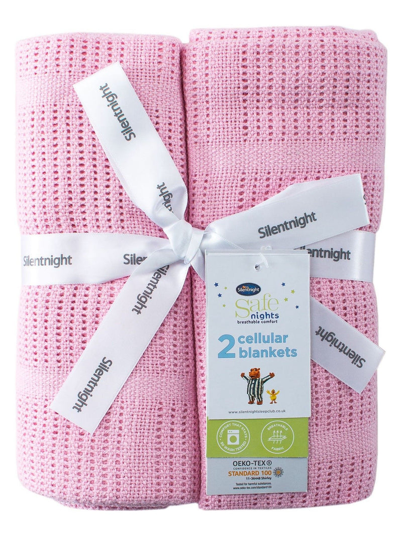 Silentnight 2-pakning rosa babyteppe, britisk versjon