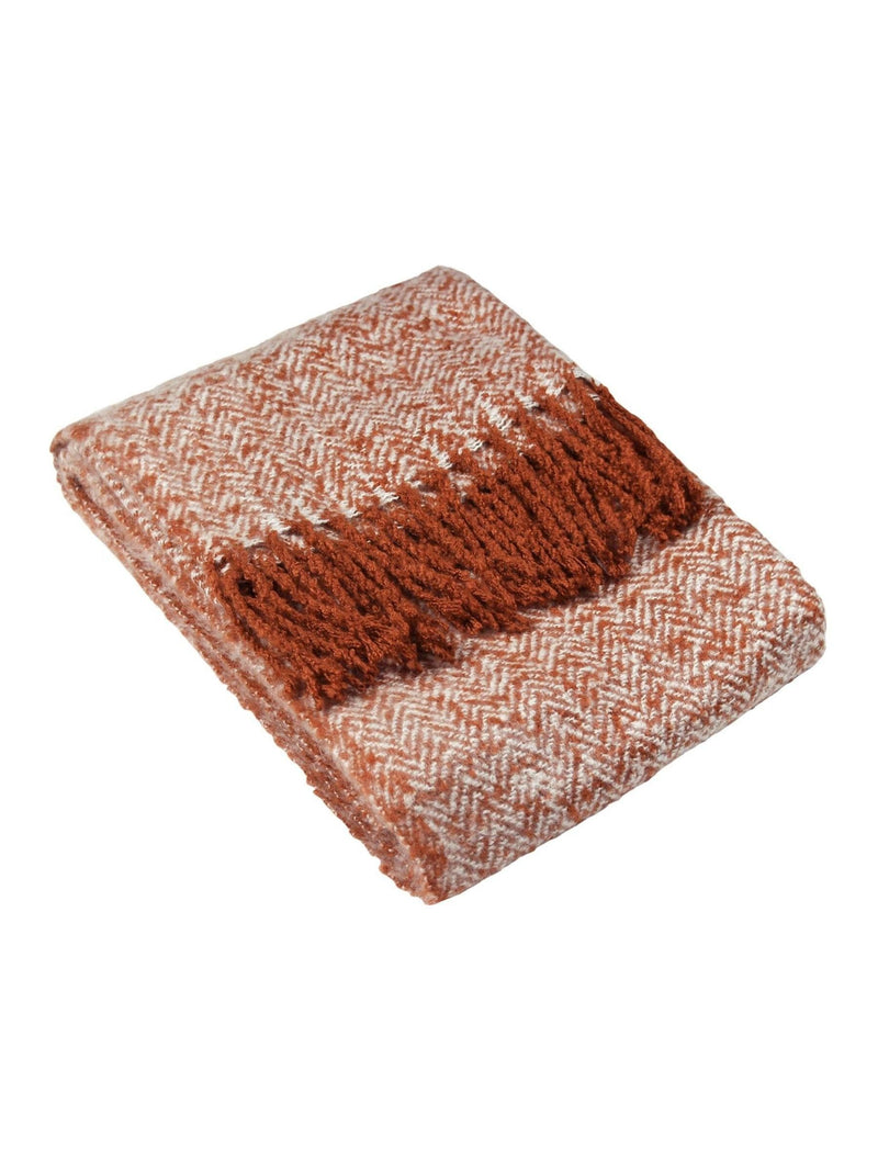 Furn herringbone throw rust orange 130x180cm, UK version