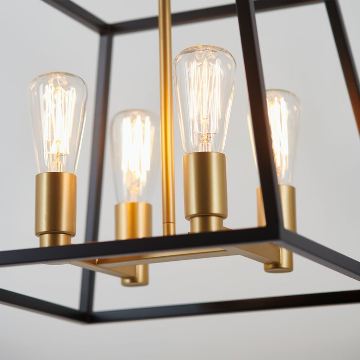Artika Carter Square chandelier black and gold (British brand)
