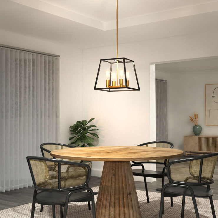 Artika Carter Square chandelier black and gold (British brand)