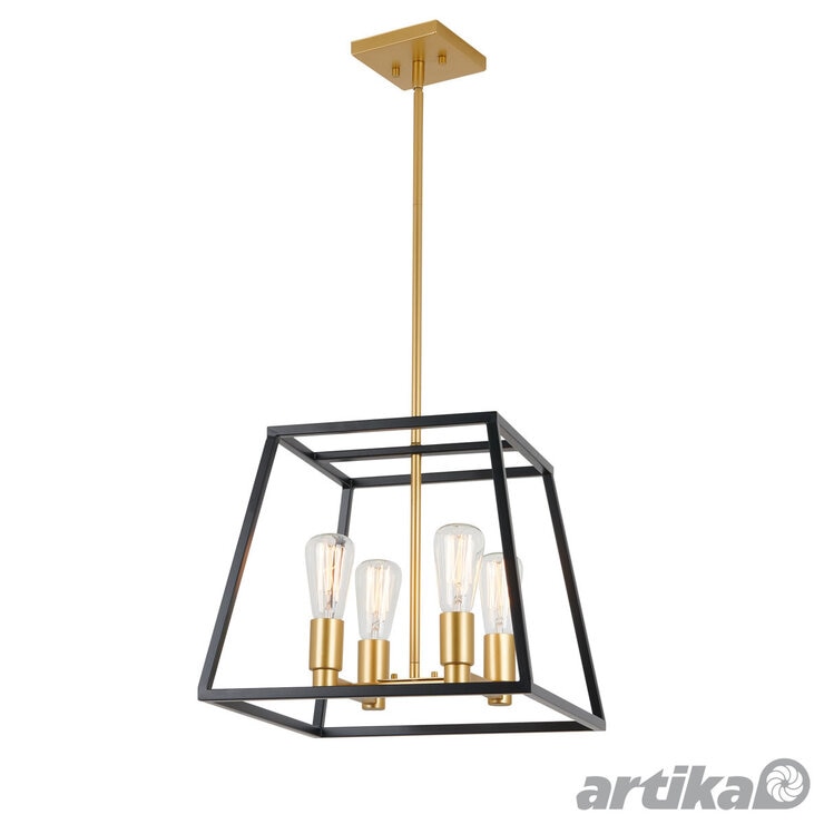 Artika Carter Square chandelier black and gold (British brand)