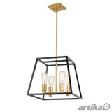 Artika Carter Square chandelier black and gold (British brand)