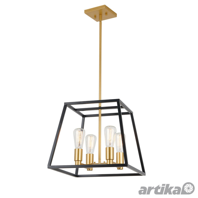 Artika Carter Square chandelier black and gold (British brand)