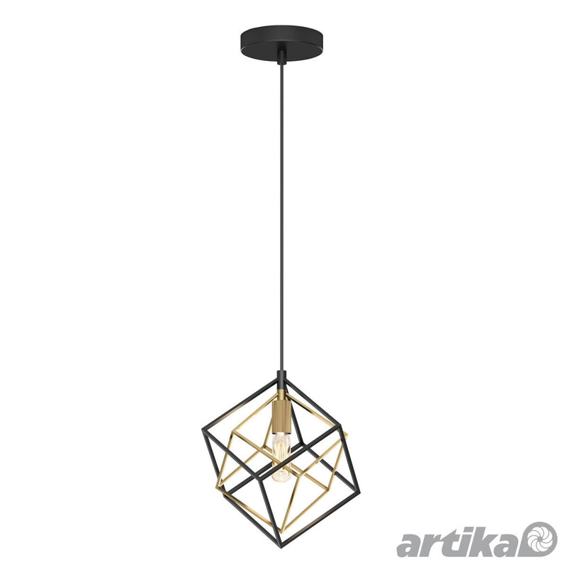 Artika Imperium pendant light in black and gold (British brand)
