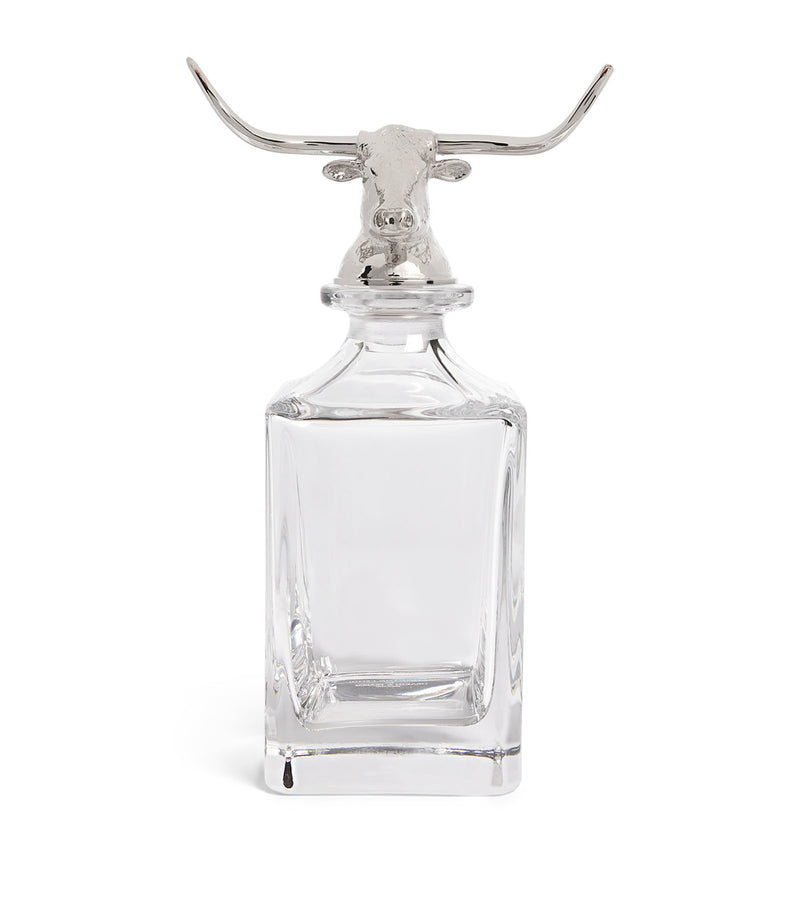 Deakin & Francis crystal longhorn bull decanter 650ml - British product