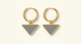 Prada enamel triangle hoop earrings 3cm, UK version