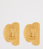 Saint Laurent double domed clip-on earrings gold-tone (British brand)