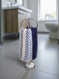 Showerdrape White Opera freestanding double towel ring (British brand)