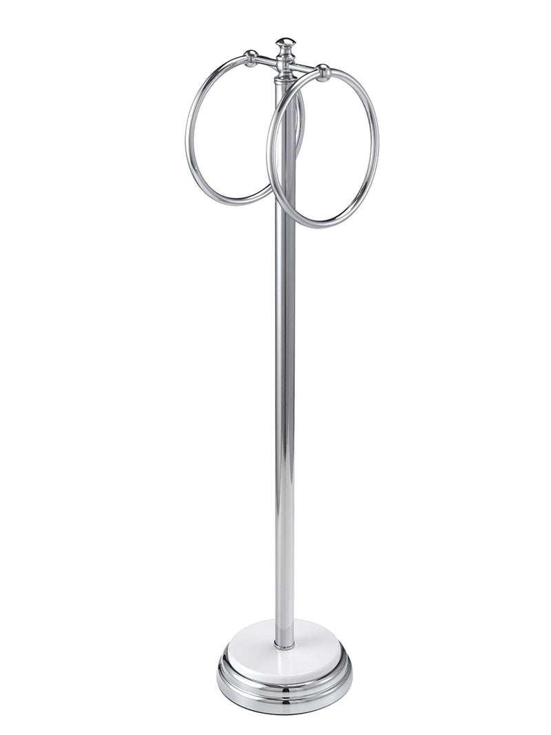 Showerdrape White Opera freestanding double towel ring (British brand)