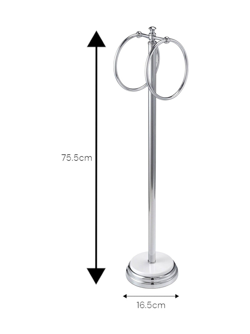 Showerdrape White Opera freestanding double towel ring (British brand)