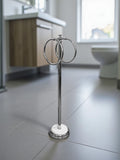 Showerdrape White Opera freestanding double towel ring (British brand)
