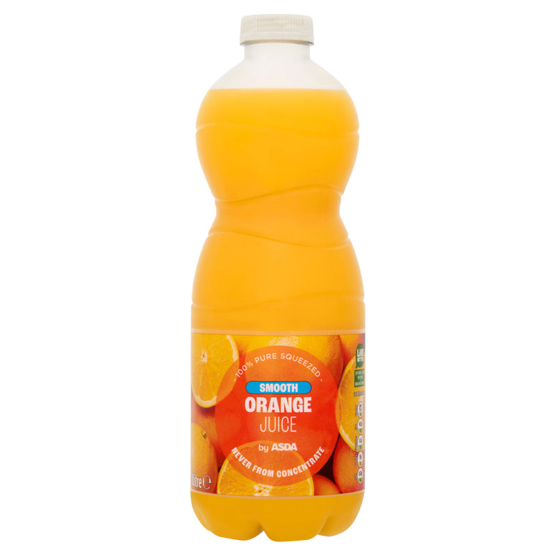 ASDA pure squeezed smooth orange juice 1 litre - British product