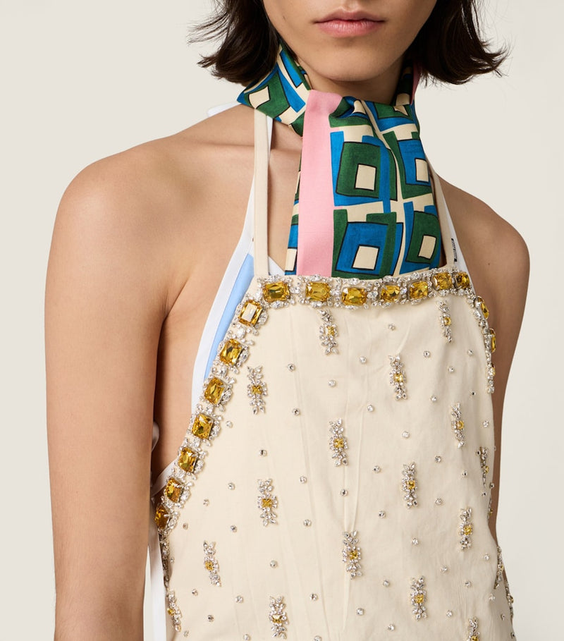 Miu Miu printed silk scarf 137x34cm - British product