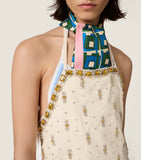 Miu Miu printed silk scarf 137x34cm - British product