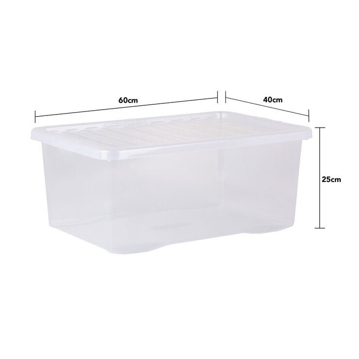 Wham 45L clear plastic storage boxes 5 pack, UK version