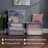 Wham storage box 80 litre clear with wheels, UK version