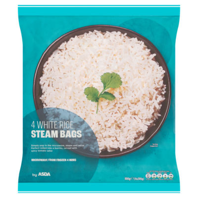 ASDA white rice steam bags frozen 800g - British product