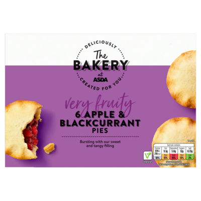 ASDA Bakery Apple & Blackcurrant Pies 6 pack - British product