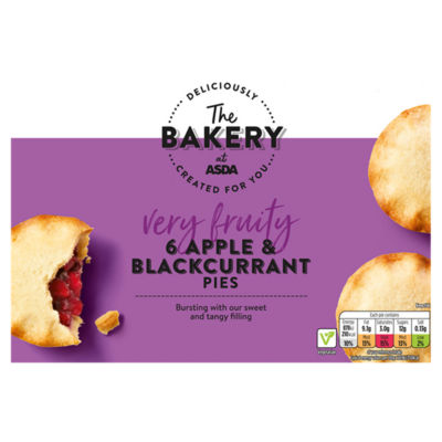 ASDA Bakery Apple & Blackcurrant Pies 6 pack - British product