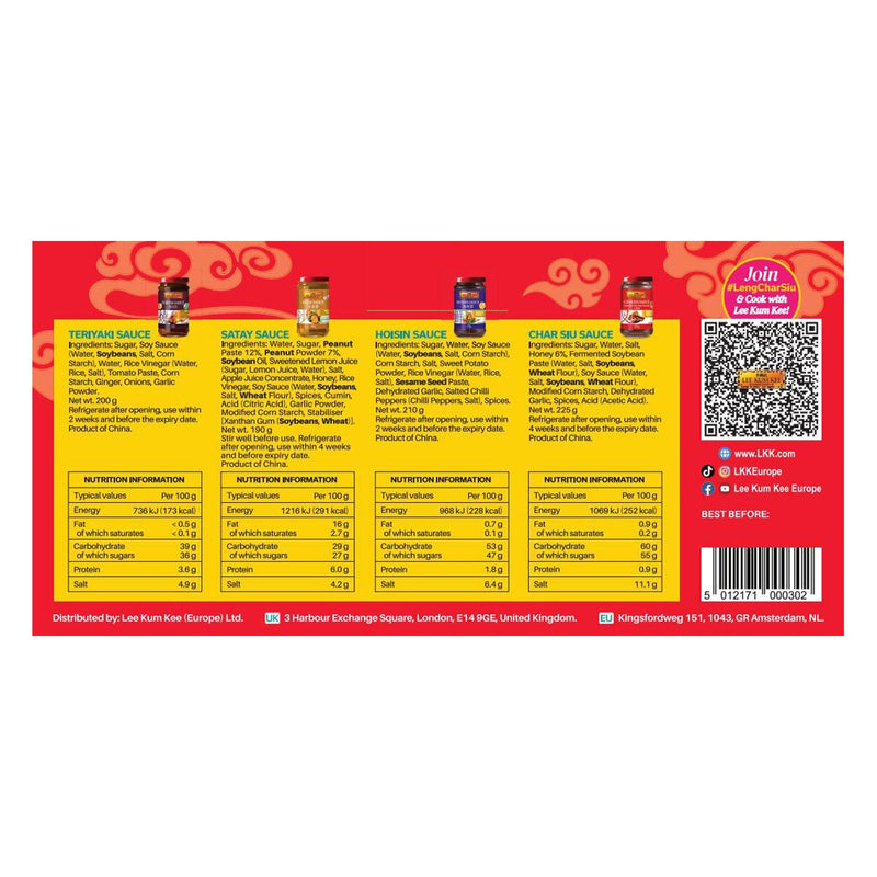 Lee Kum Kee cooking sauces 4 pack 825g, UK version