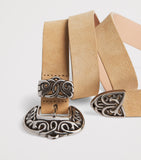 Eleventy suede belt with Western-style buckle, imported from the UK