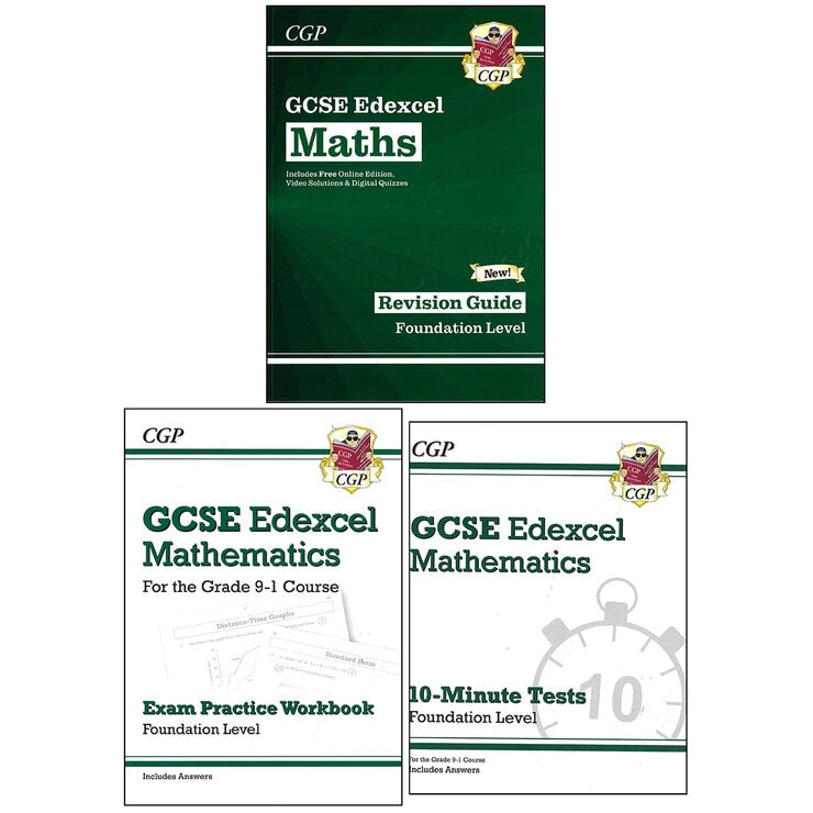 CGP GCSE Maths Foundation pack 3 books, UK version