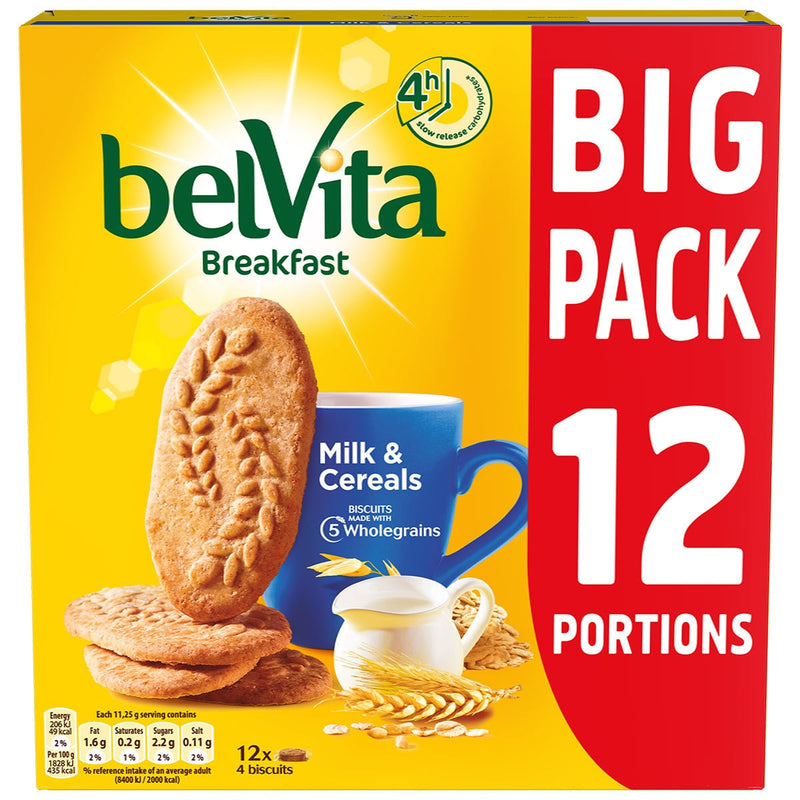 BelVita milk and cereals breakfast biscuits 2 x 12 pack - British product