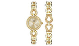 Limit gold plated watch and bracelet set with stones, UK version