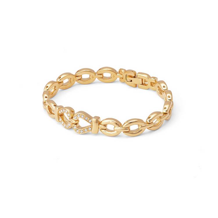 Limit gold plated watch and bracelet set with stones, UK version