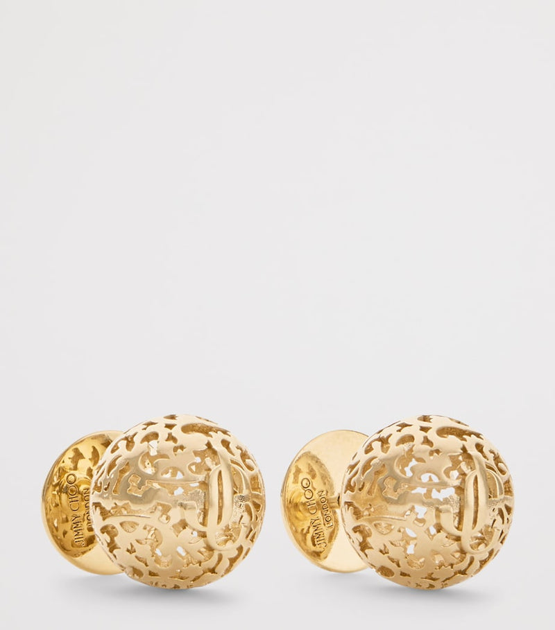 Jimmy Choo lace sphere logo stud earrings (British brand)