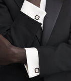 Tateossian Spazio square mother-of-pearl cufflinks - British product