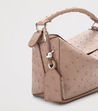 LOEWE Puzzle top-handle bag in ostrich leather, imported from the UK